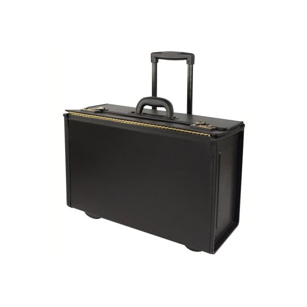 Stebco Stebco 251622 Synthetic Leather Business Case On Wheels, Black 251622 - main